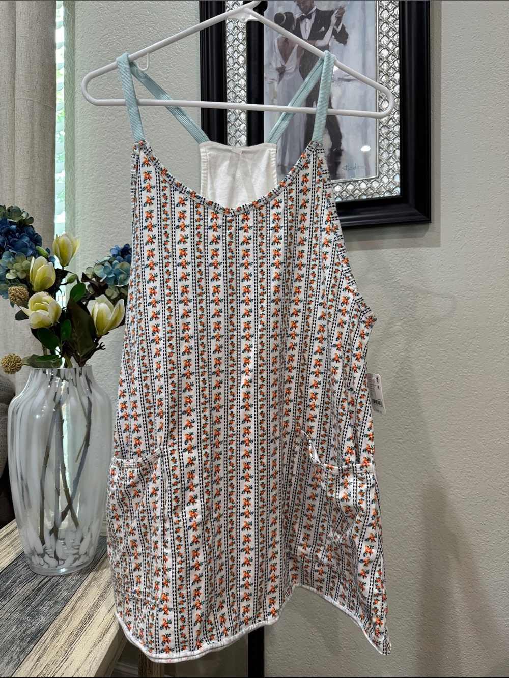 FP movement Double Dutch Floral Stripe Dress/skort White with Orange Flower